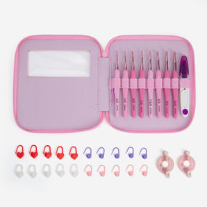 8PCS Crochet Hooks Pink Gift Bag - Caydo