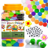 Caydo 300 Pieces Pompoms with 100pieces Wiggle Eyes - Caydo